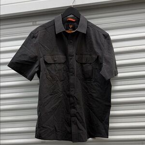 Hawx Men's Grey  Short Sleeve Button Down Shirt